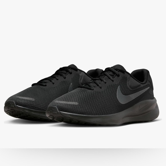 Nike Revolution 7 Men's Size US 9 Black Off Noir Road Running Sneaker Shoes - Picture 1 of 8